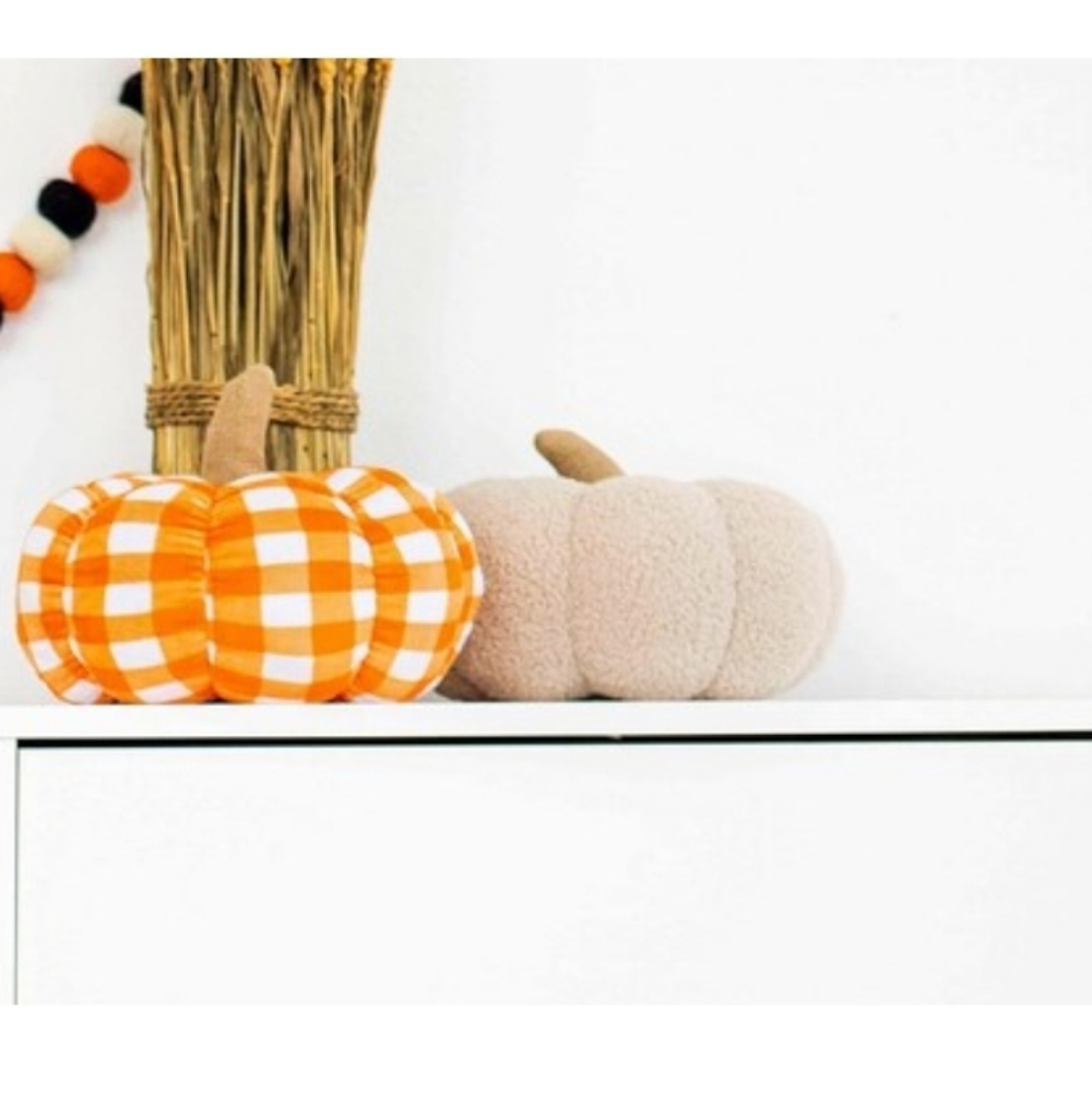 Pumpkin Plush Throw Pillow Fall Decor Farmhouse Autumn Cottagecore New COPY 🇺🇦